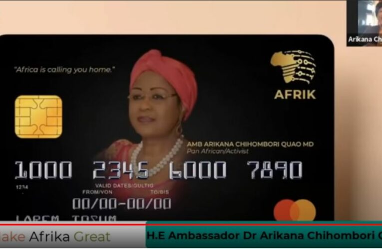 GOOD NEWS: Dr Arikana and Diaspora Launch African Diaspora CREDIT Card – AFRICARD, ENOUGH is ENOUGH, we have been denied for 400 years. now we finally have a way to free afrika. we are not free until afrika is free. united we stand, divided we fall. let us all stand and march forward.