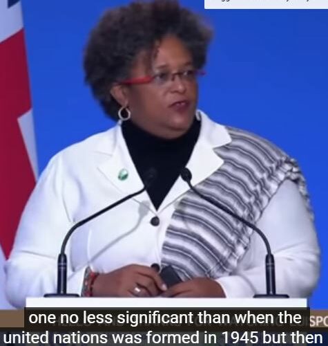 barbados prime minister powerful speech shocks the west at the climate summit