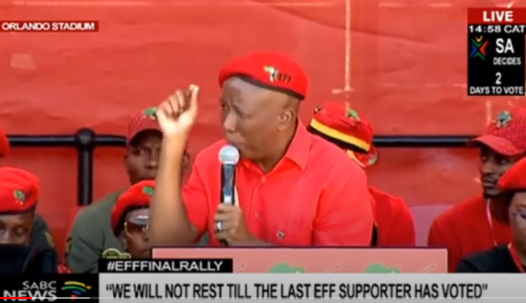 EFF CIC Julius Malema rally keynote speech 2 clip