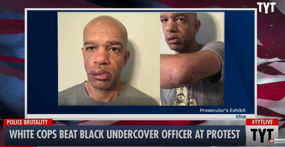 white cops beat undercover officer